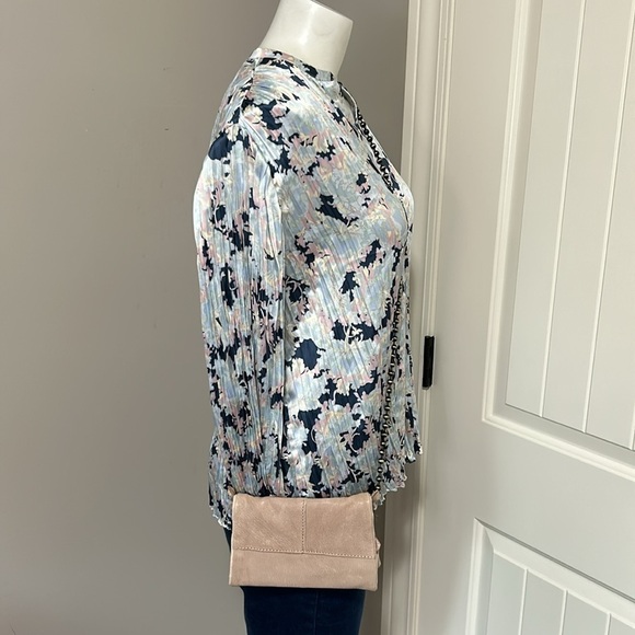 Free People Goat Leather Crossbody Bag Beaded Strap Pockets - Picture 9 of 9